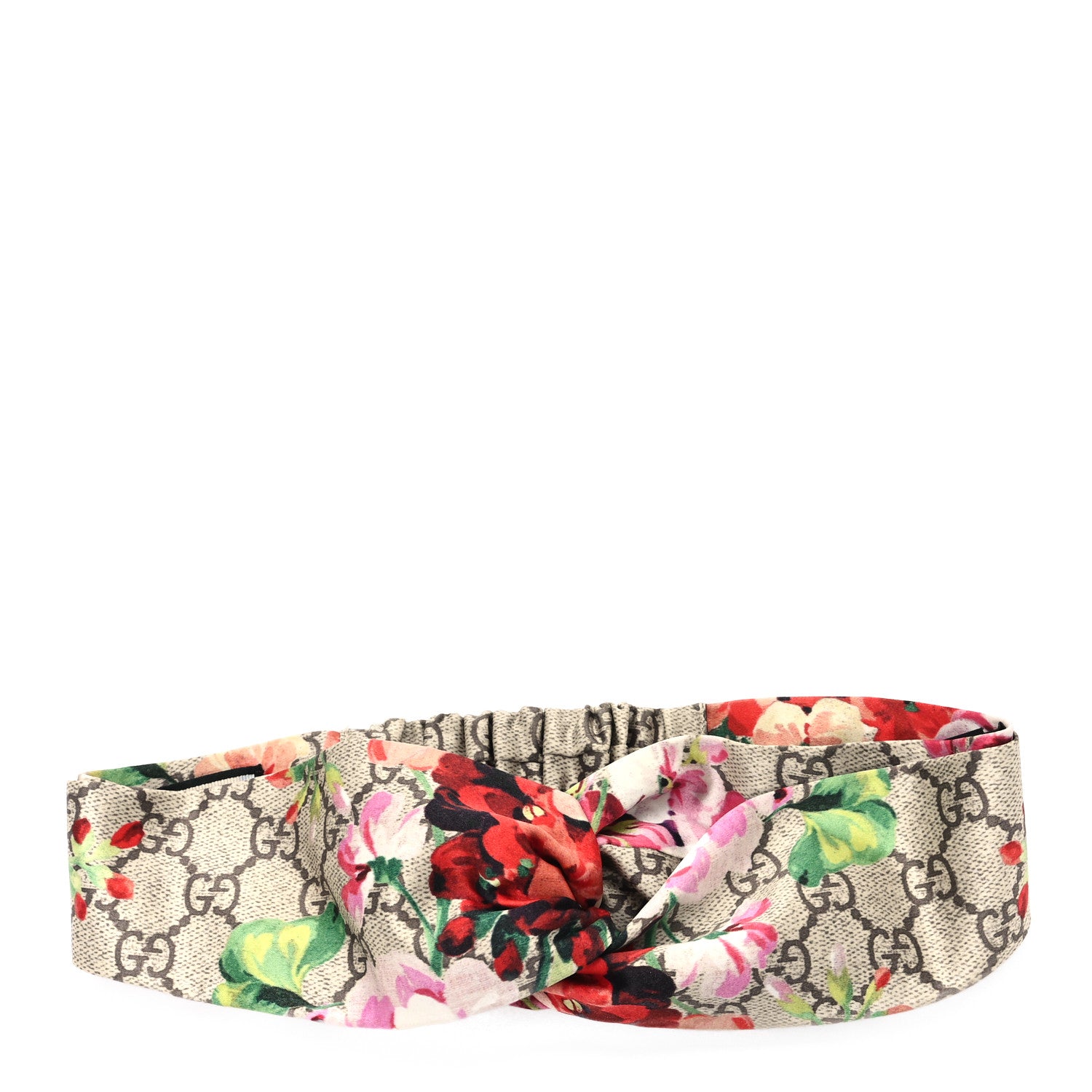 Gucci Silk Monogram Blooms Print Headband Antique Rose 1 of 5