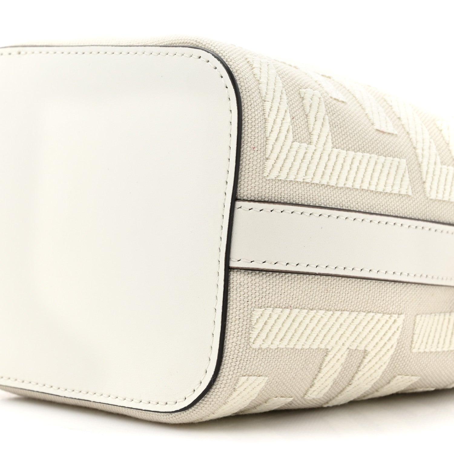 Fendi Canvas Nappa F is Fendi FF Embroidered Mini Mon Tresor Bucket Bag White Ice 9 of 10