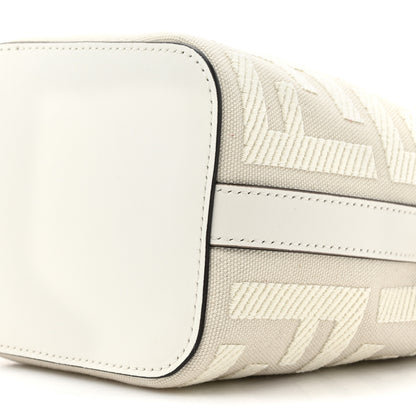 Fendi Canvas Nappa F is Fendi FF Embroidered Mini Mon Tresor Bucket Bag White Ice 9 of 10