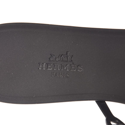 Hermes Rubber Chaine d'Ancre Rivage Sandals 37 Black 7 of 8