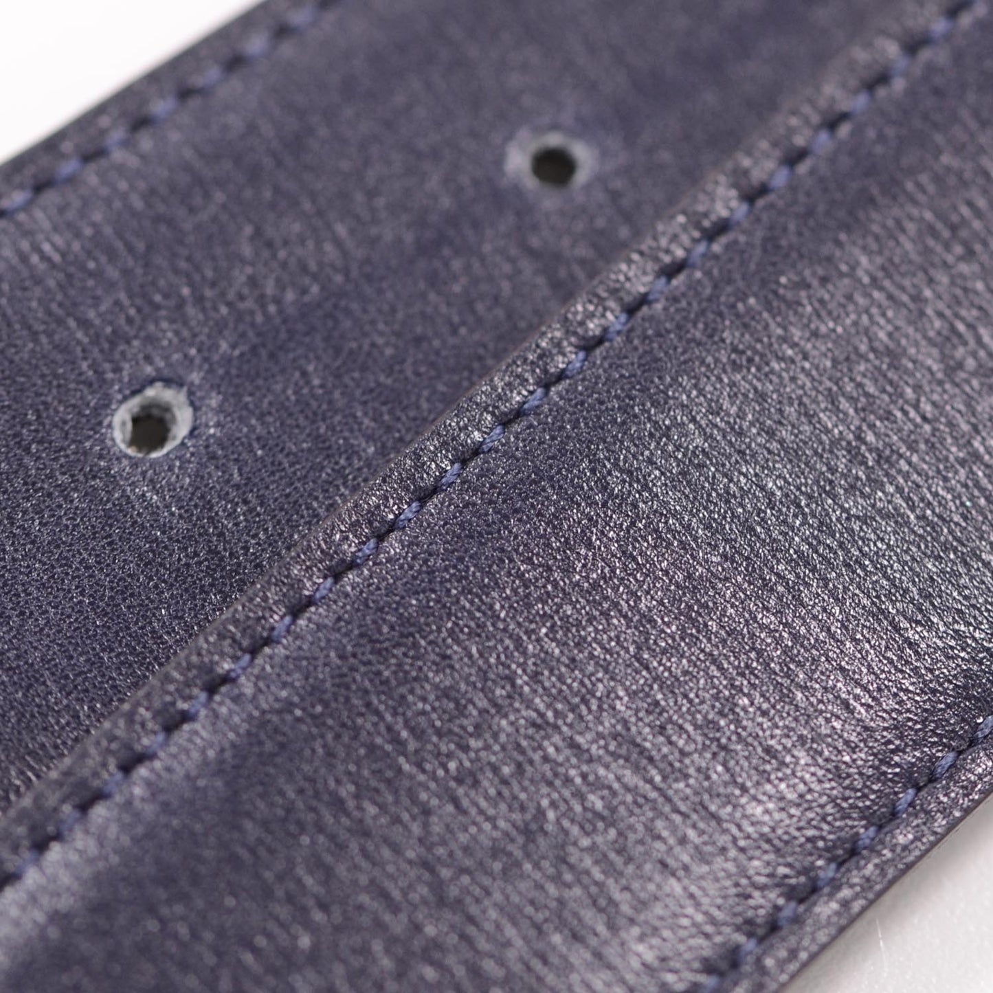 Clemence Box Reversible Belt Strap 90 Vert Caucase Bleu Indigo