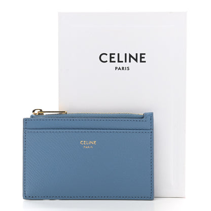 Celine Grained Calfskin Zipped Card Holder Azure 8 of 8