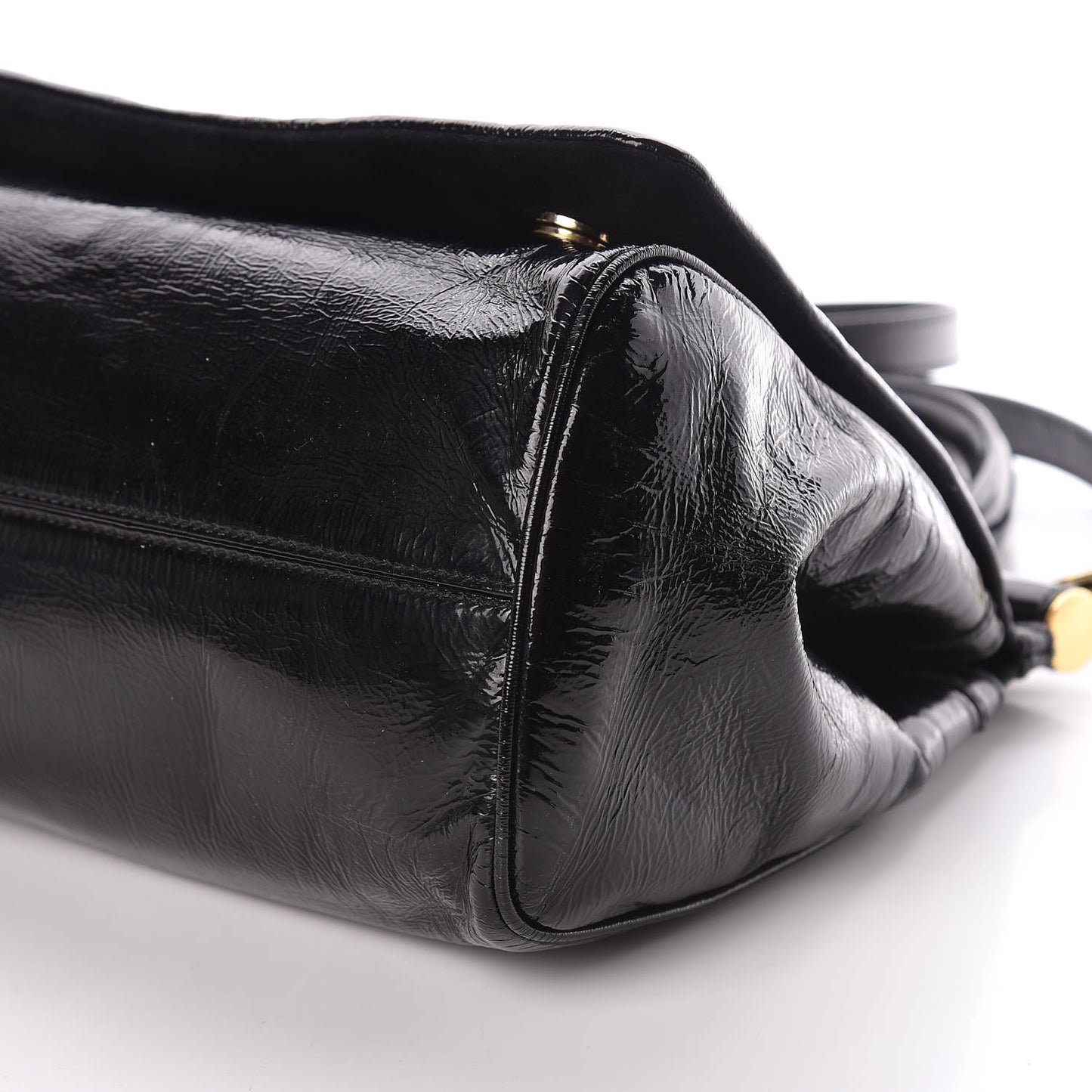 Patent Medium Miss Sicily Tote Black