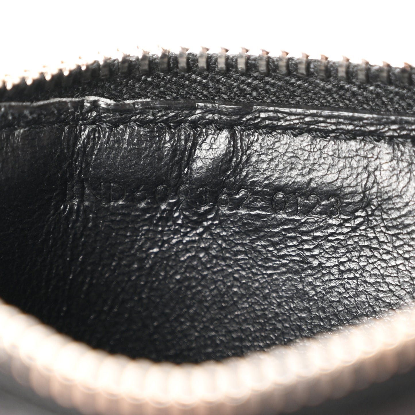 Calfskin 5 Fragments Zip Pouch Card Holder Black
