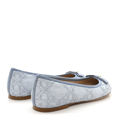 Christian Dior Raffia Cannage Ballet Flat 39.5 Bleu Pastel 5 of 9