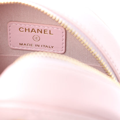 Chanel Calfskin Quilted Pearl Round Clutch With Chain Light Pink 8 of 11