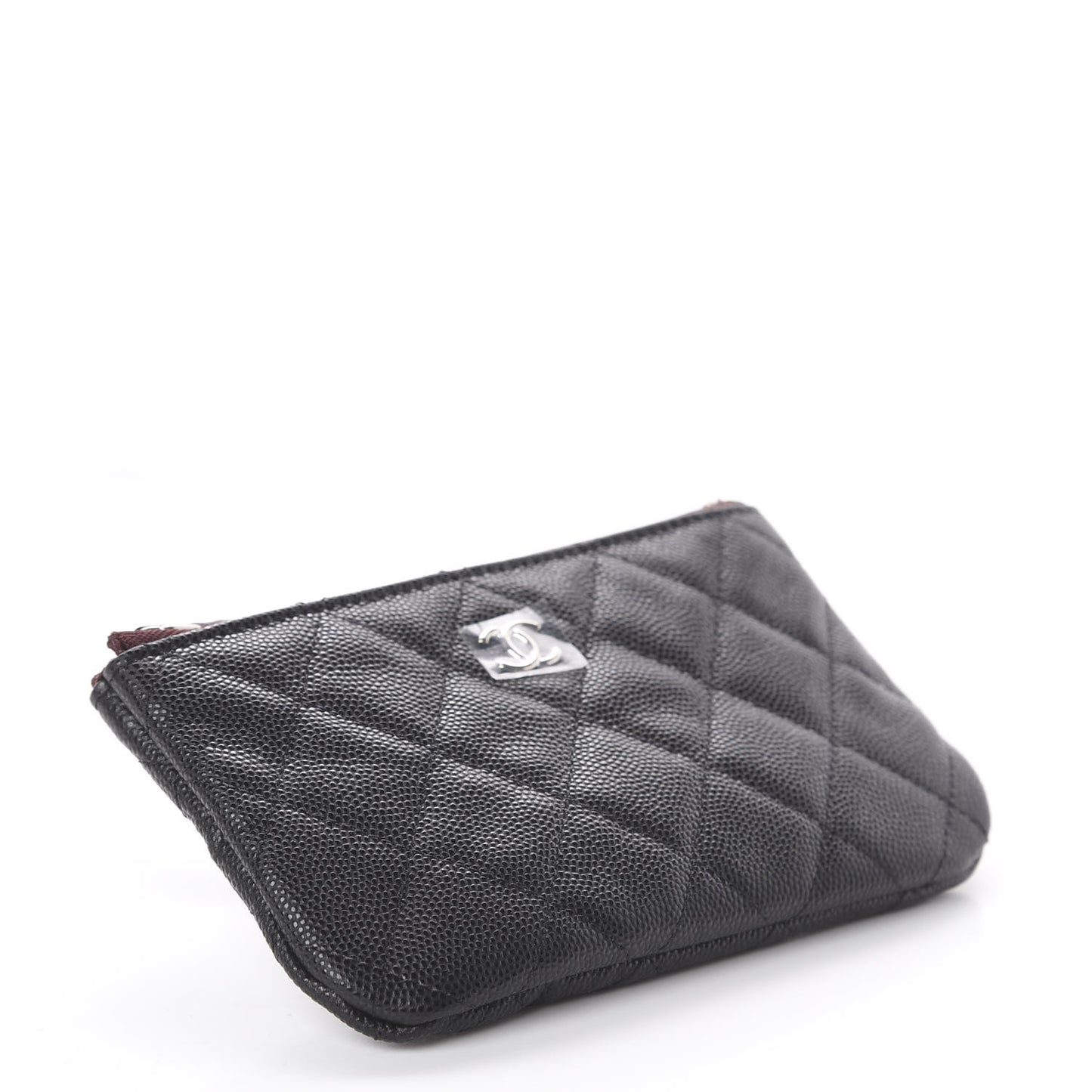 Caviar Quilted Small Cosmetic Case Black