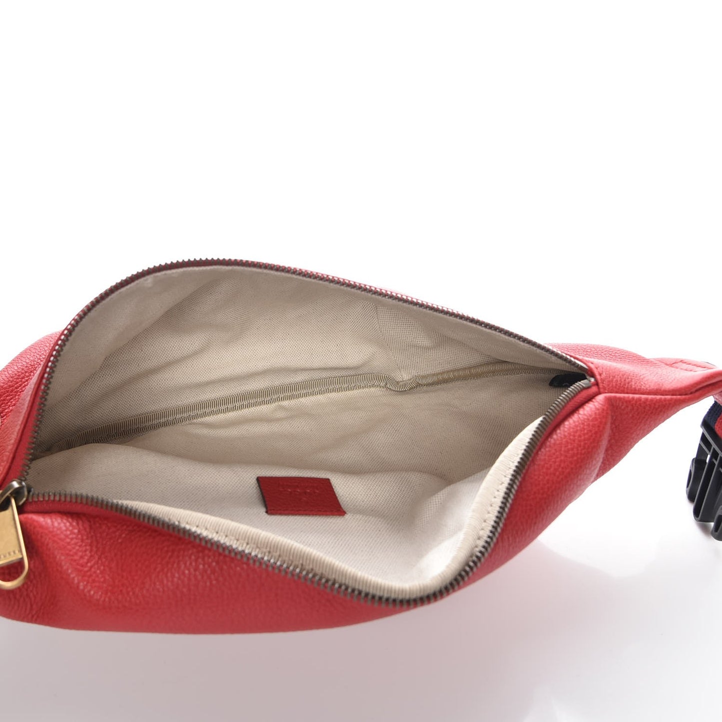 Grained Calfskin Logo Belt Bag Hibiscus Red