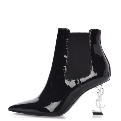 Saint Laurent Patent Opyum Booties 38 Black 1 of 7