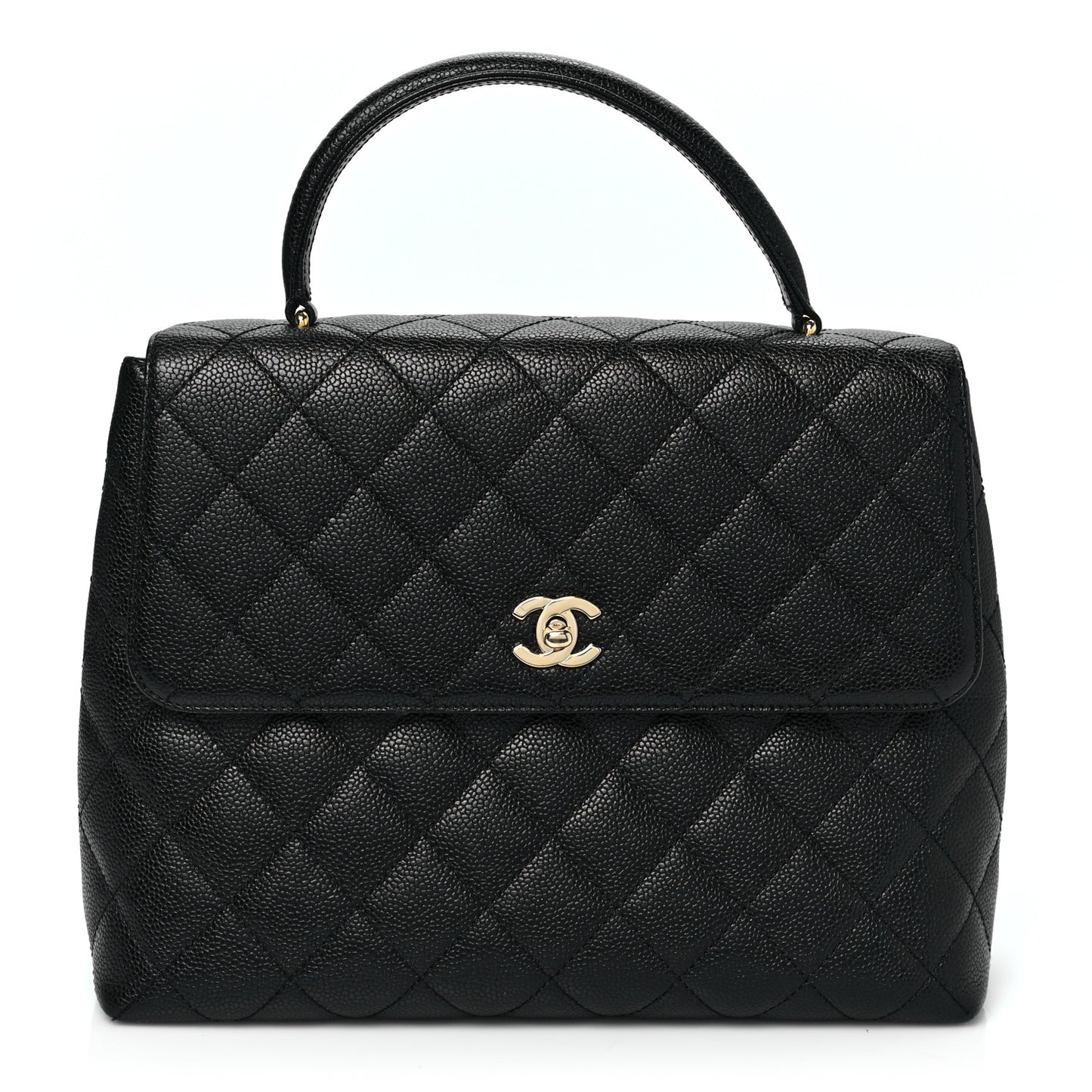 Caviar Quilted Jumbo Kelly Flap Black