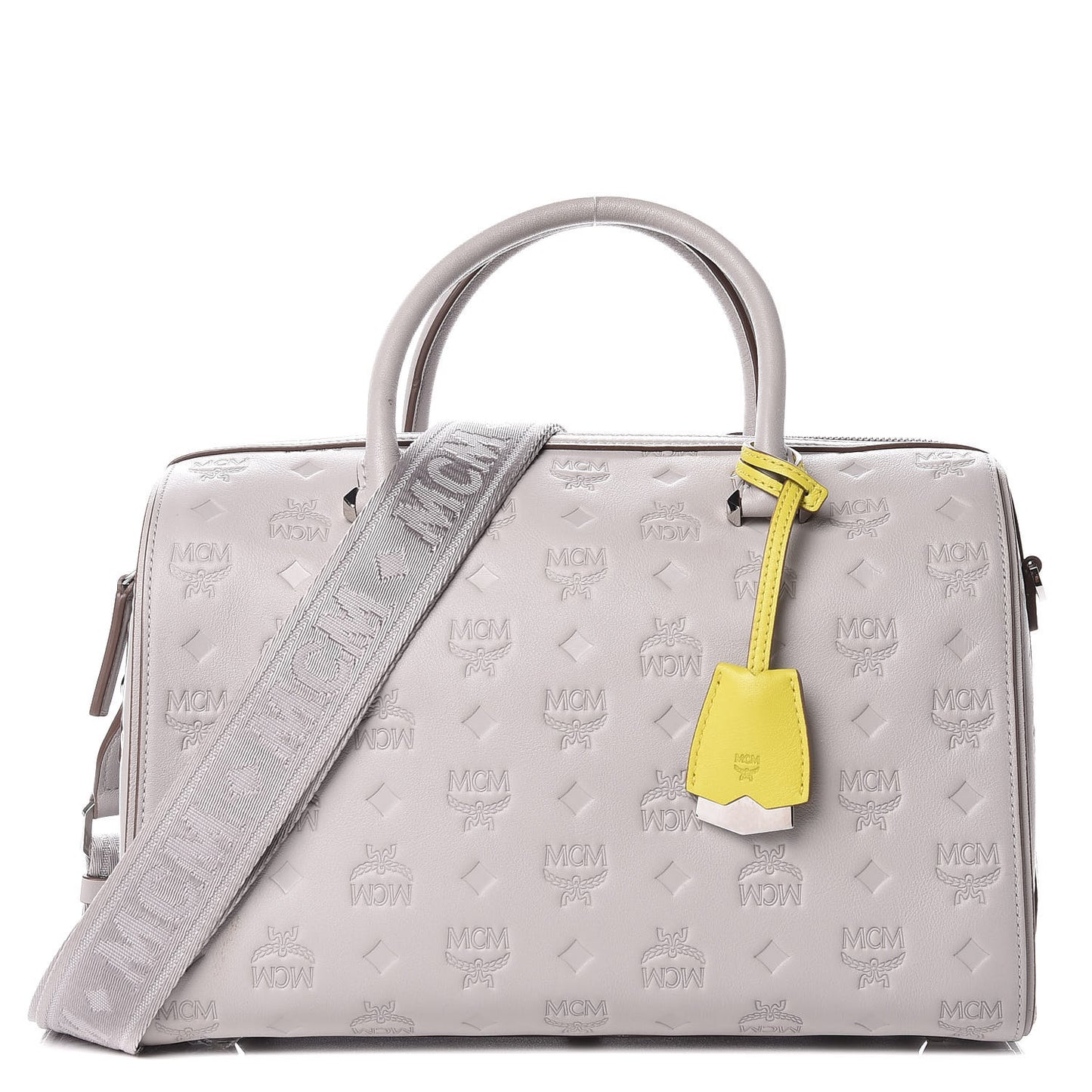 Calfskin Ottomar Monogram Essential Boston Bag Dove
