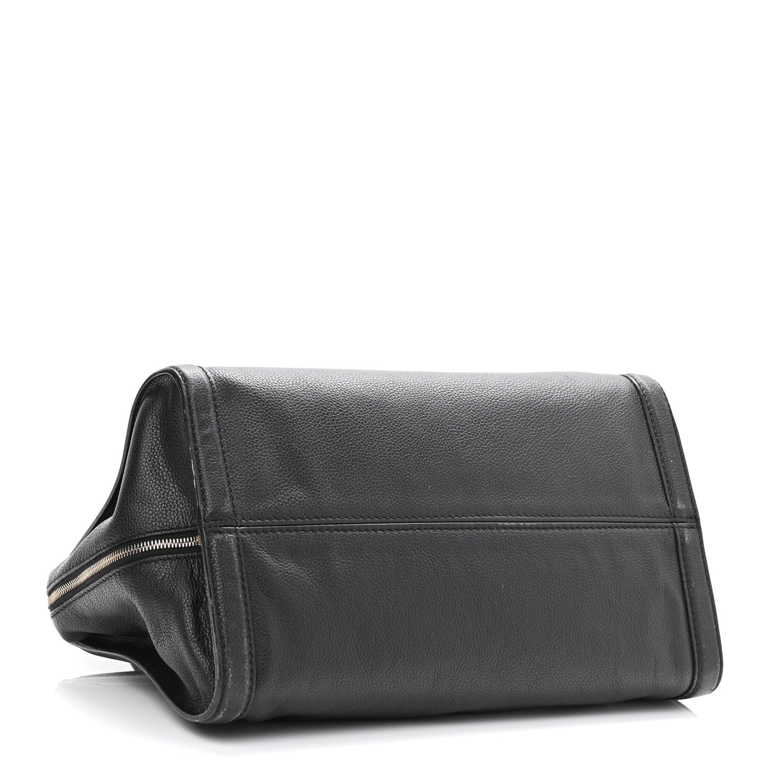 Alexander McQueen Pebbled Calfskin Large Skull Padlock Zip Around Tote Black 4 of 15