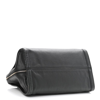 Alexander McQueen Pebbled Calfskin Large Skull Padlock Zip Around Tote Black 4 of 15