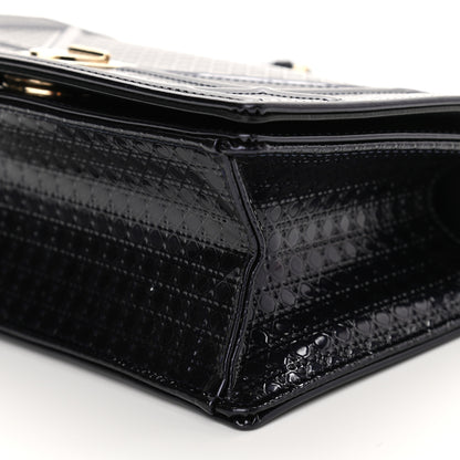 Christian Dior Metallic Patent Micro-Cannage Small Diorama Flap Bag Onyx Black 9 of 10