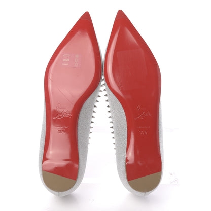 Christian Louboutin Mini Glitter Anjalina Flats 36.5 Silver 5 of 8