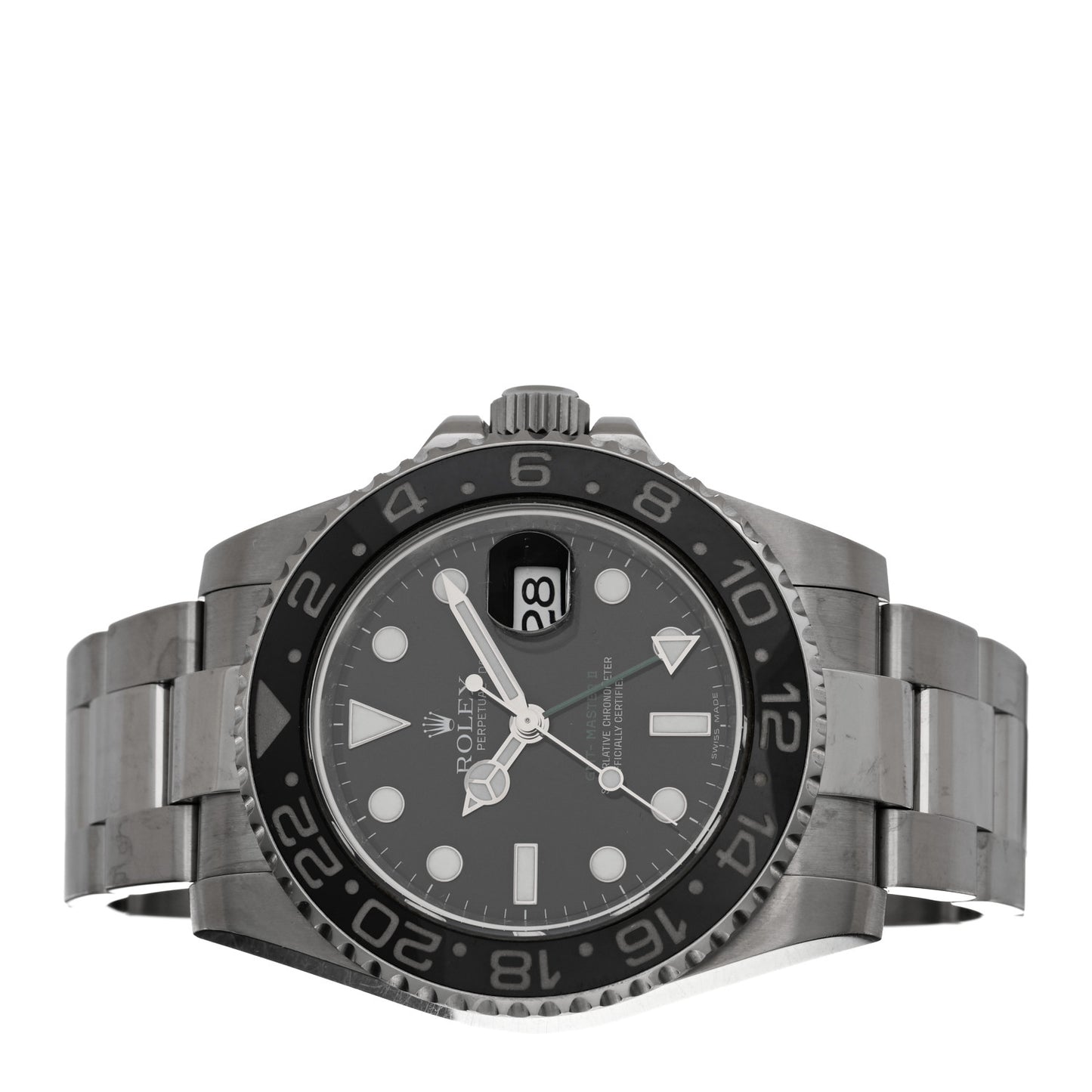 Stainless Steel 40mm Oyster Perpetual Date GMT Master II Watch Black 116710LN