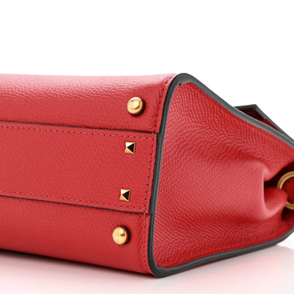 Valentino Garavani Grainy Calfskin Small VSling Top Handle Bag Rouge Pur Cerise 9 of 9