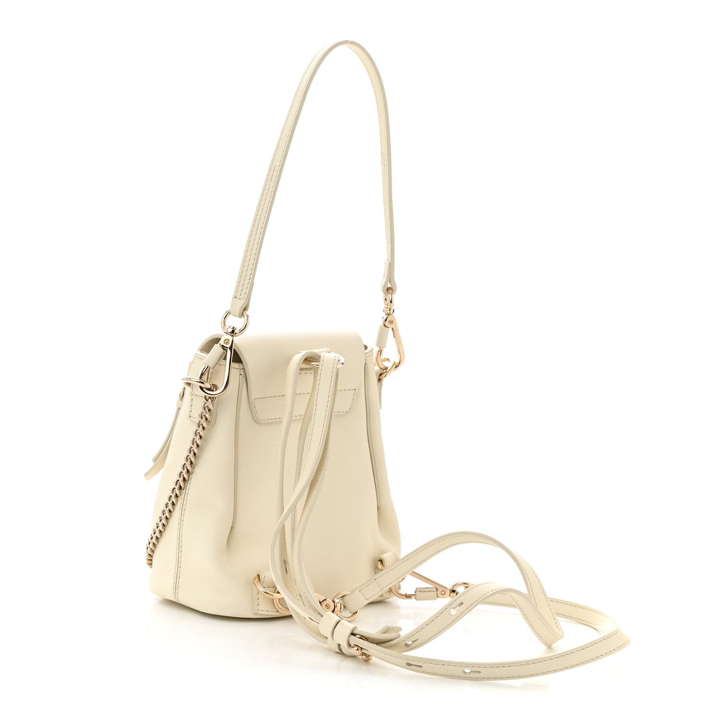 Calfskin Quilted Mini Faye Backpack Natural White