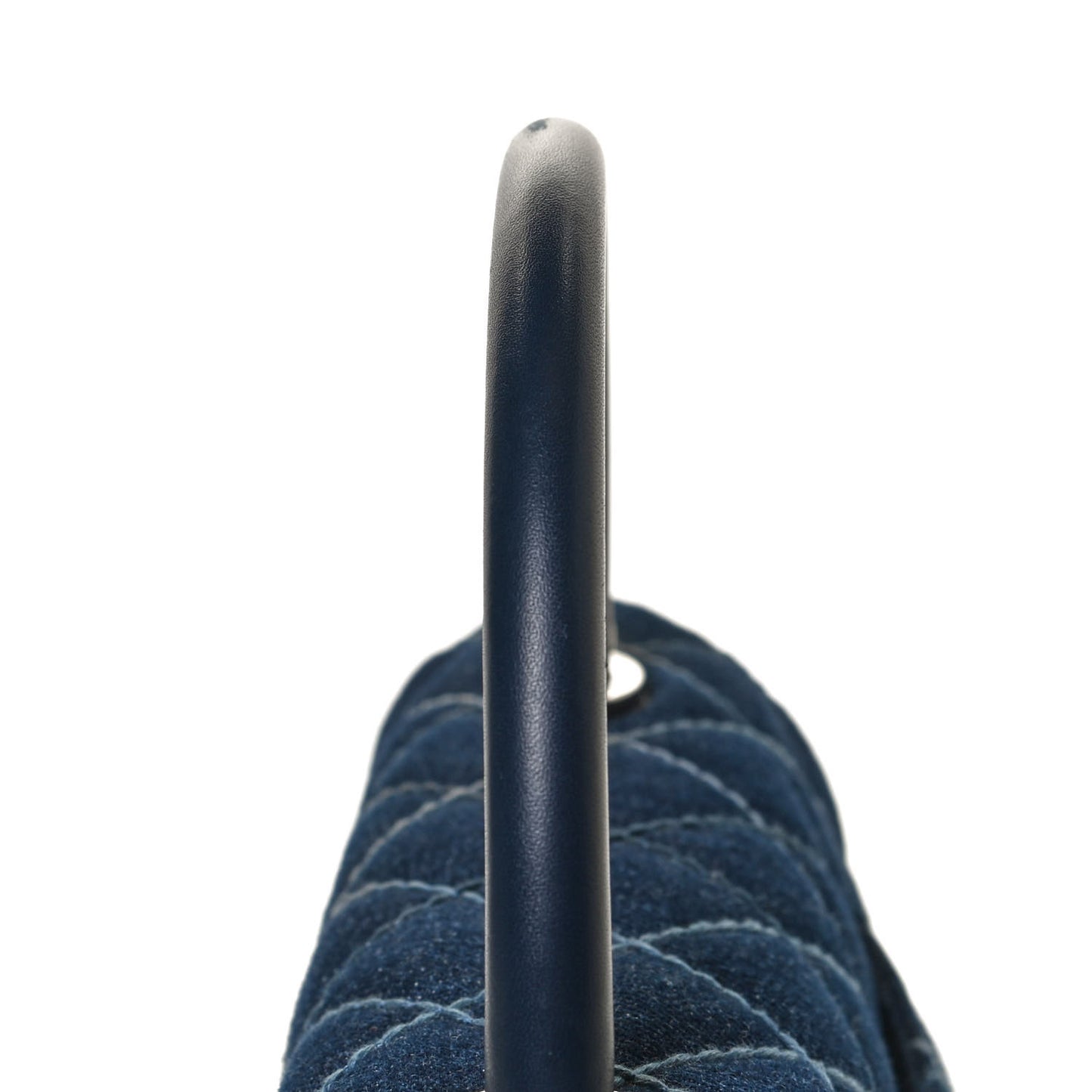 Denim Quilted Small Coco Handle Flap Blue