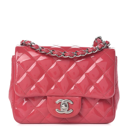 Chanel Patent Quilted Mini Square Flap Pink 1 of 13