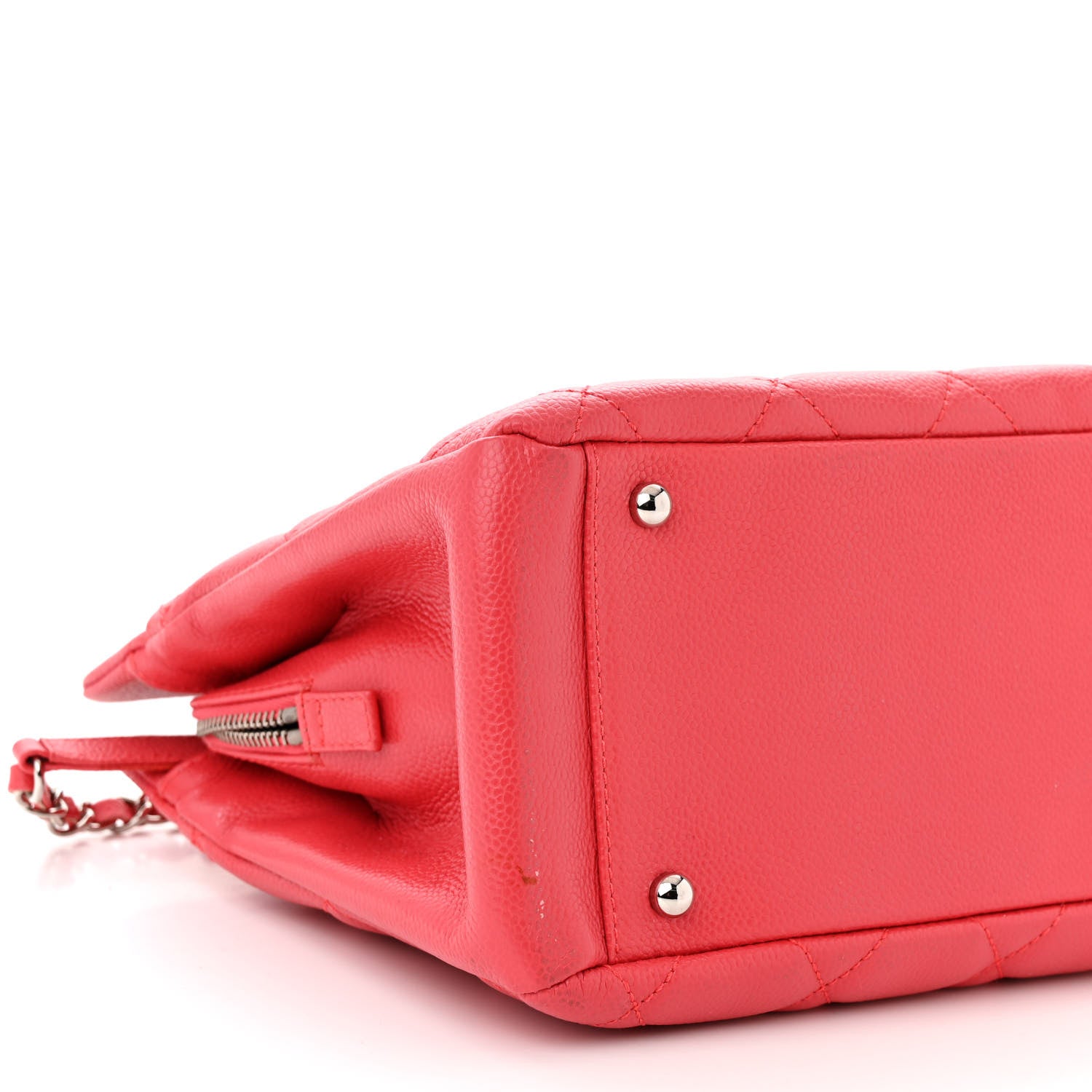 Chanel Caviar Quilted Timeless CC Soft Tote Coral 9 of 11