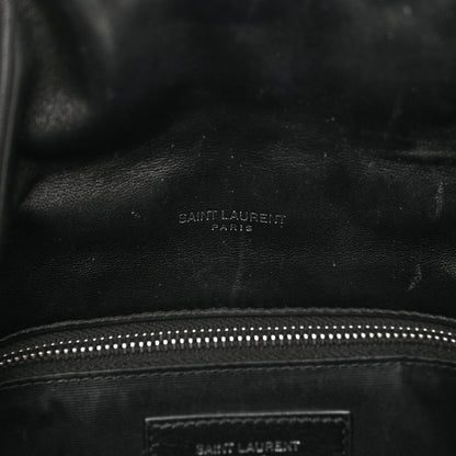 Saint Laurent Lambskin Quilted Toy Loulou Puffer Monogram Chain Satchel Black 8 of 10