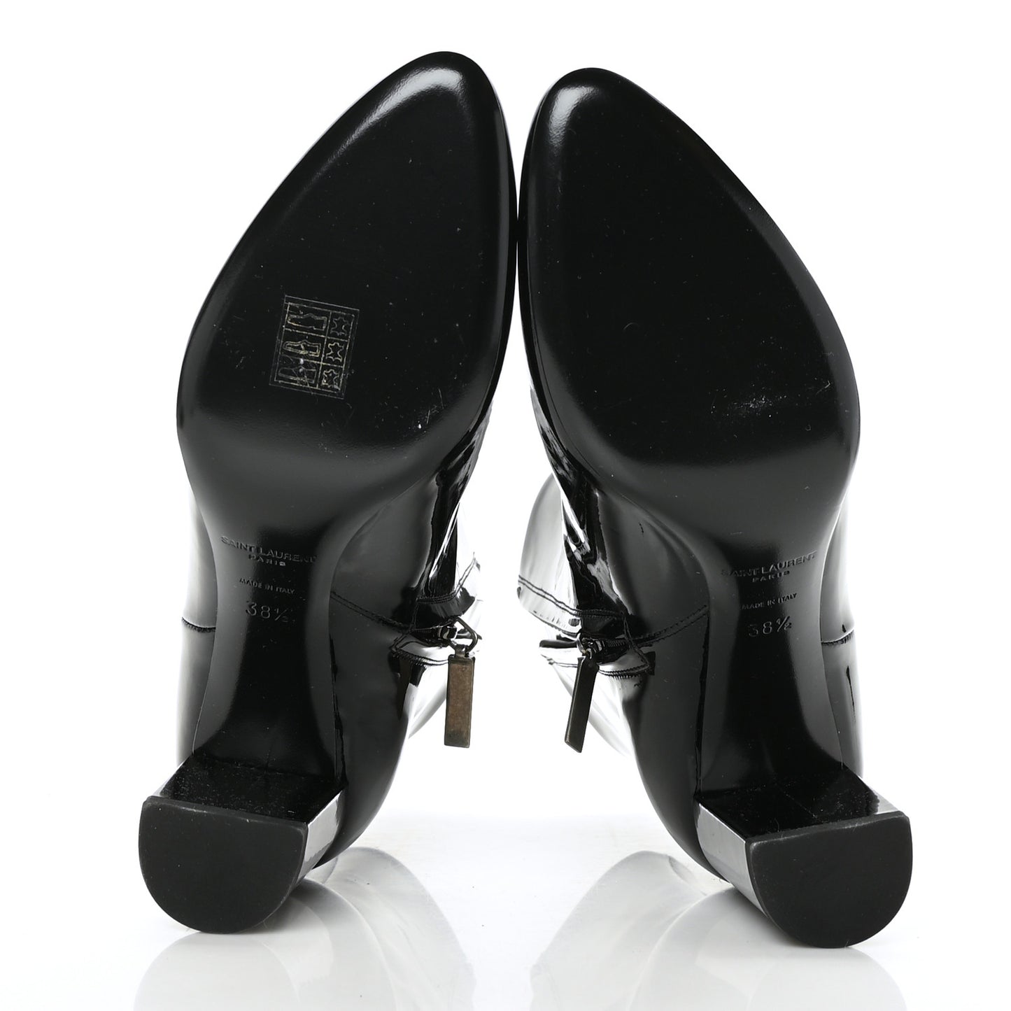 Patent Loulou Ankle Zip Boot 38.5 Black