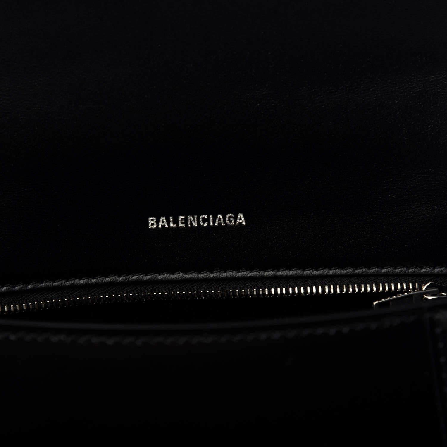 Balenciaga Shiny Box Calfskin Graffiti Logo Small Hourglass Top Handle Bag Black Silver 6 of 10