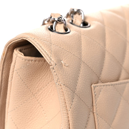 Chanel Caviar Quilted Jumbo Single Flap Beige Clair 21 of 22