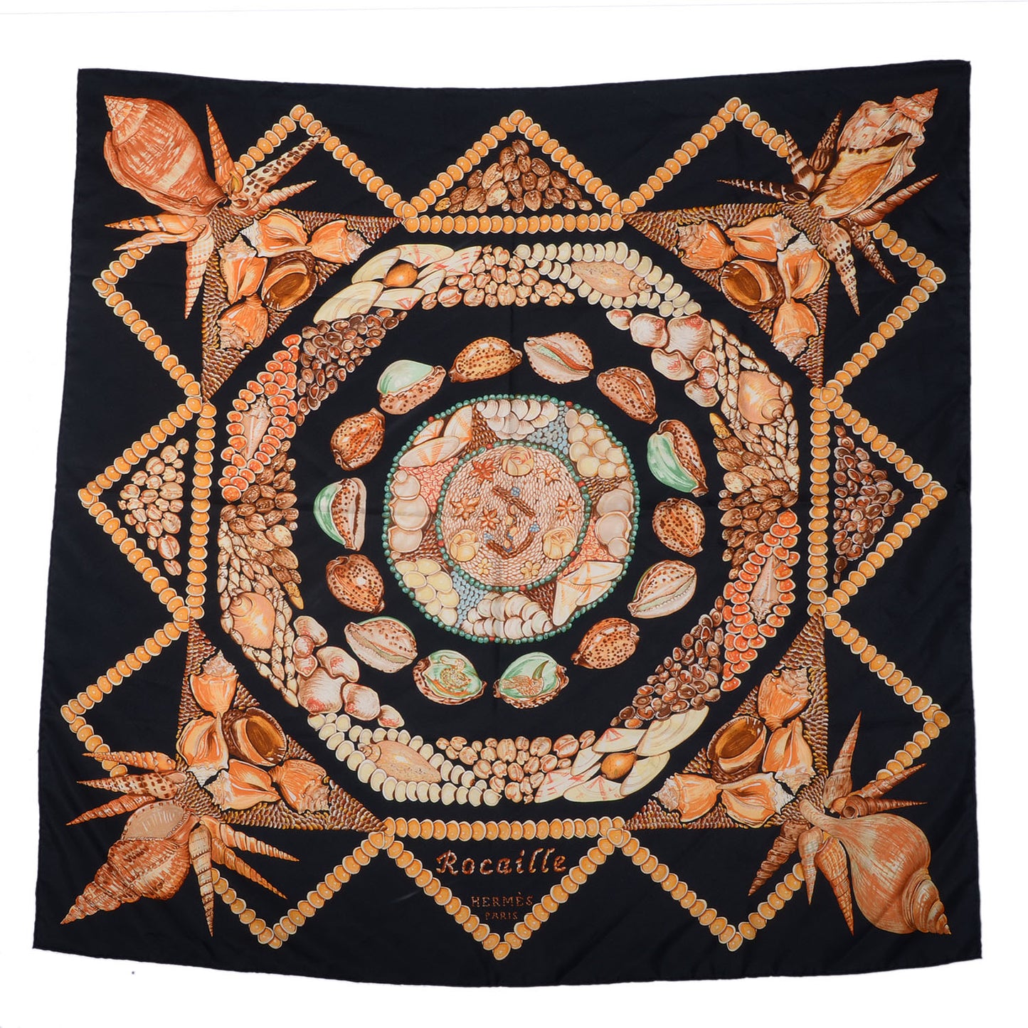Silk Rocaille Scarf 90 Black