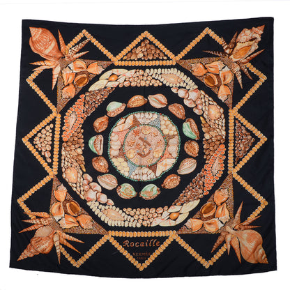 Hermes Silk Rocaille Scarf 90 Black 2 of 4