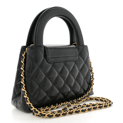 Chanel Shiny Aged Calfskin Quilted Nano Kelly Shopper Black 3 of 11