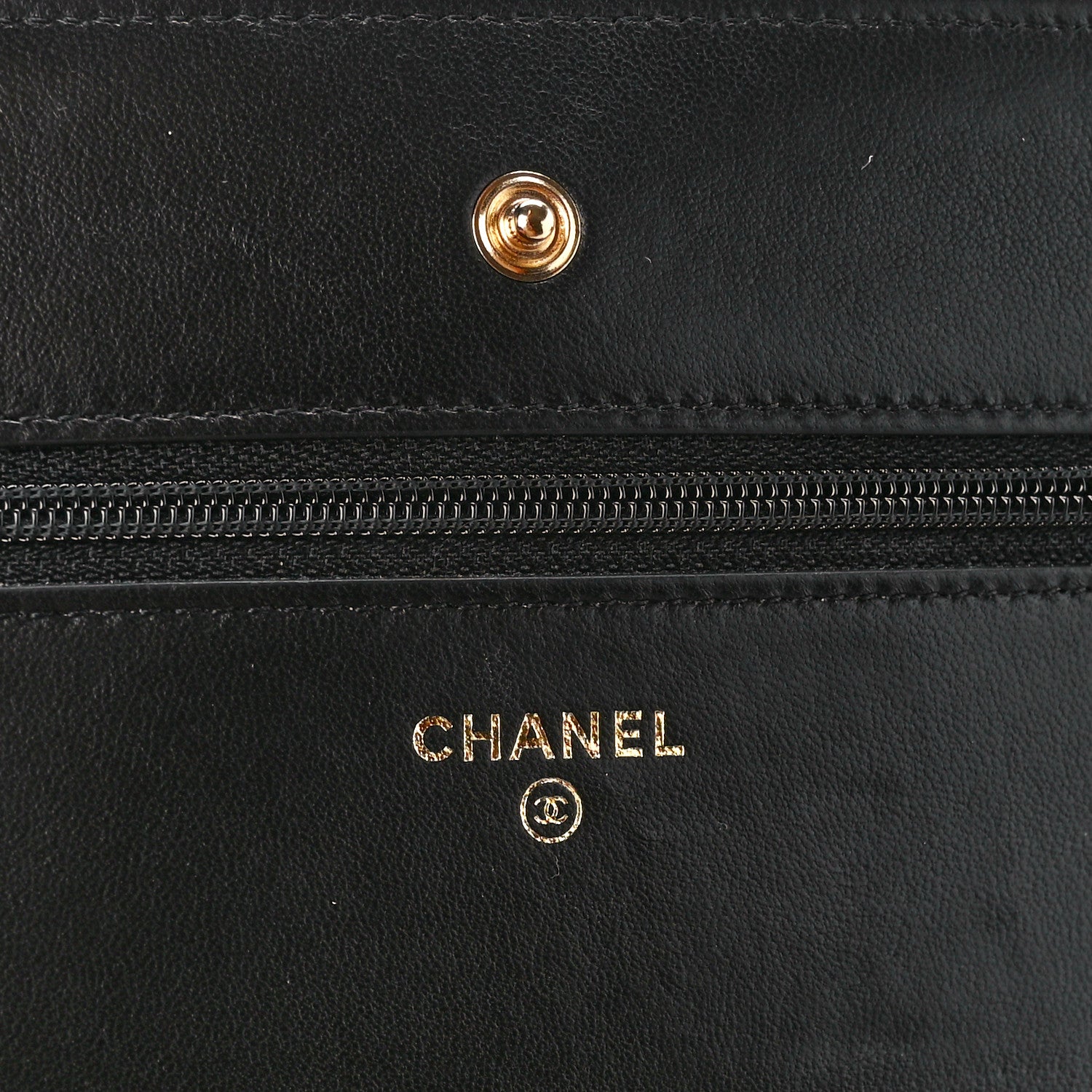 Chanel Lambskin Chevron Quilted Wallet On Chain WOC Black 6 of 11