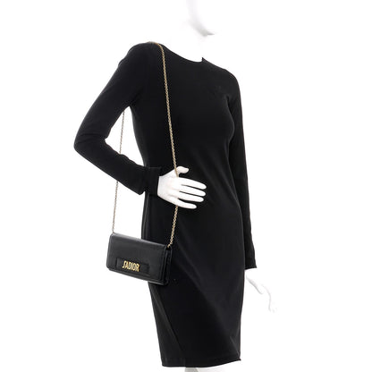 Christian Dior Grained Calfskin J'adior Croisiere Chain Wallet Black 2 of 11