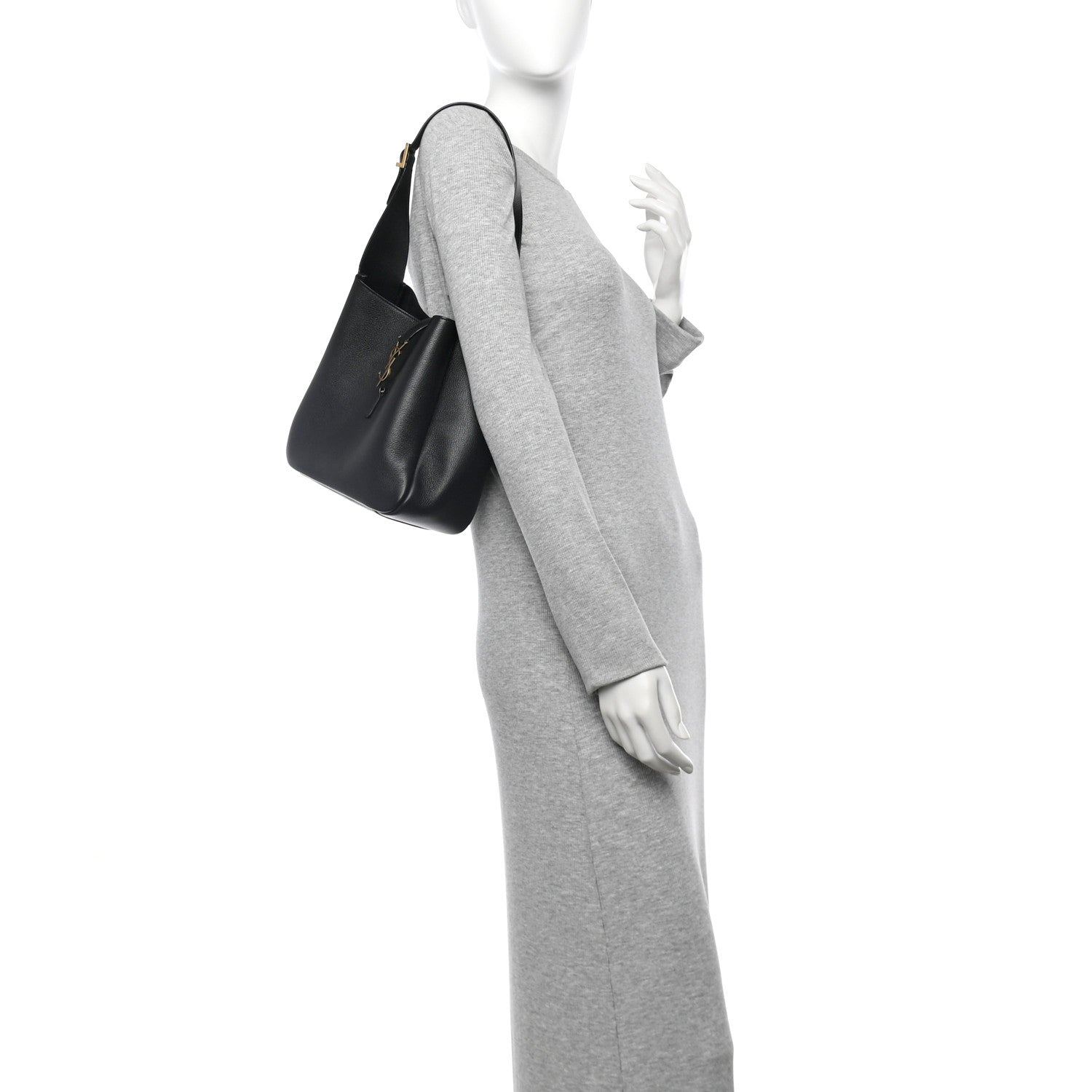 Saint Laurent Smooth Calfskin Small Le 5 A 7 Soft Hobo Black 2 of 10