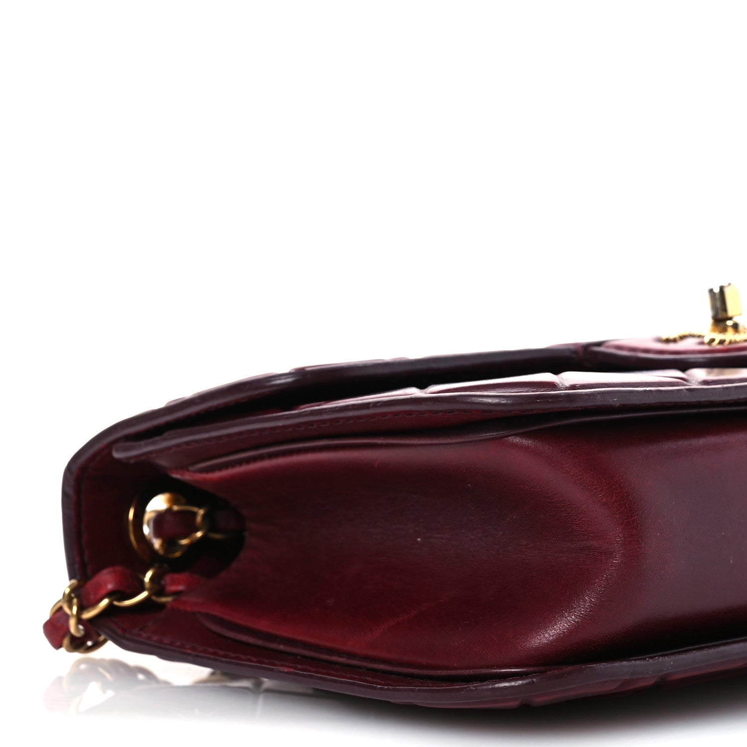 Chanel Calfskin Embossed Medium Flap Red 10 of 15
