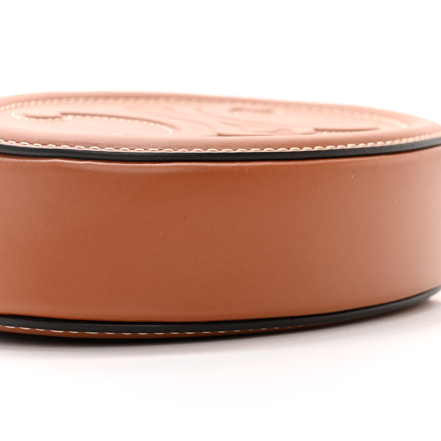Smooth Calfskin Cuir Small Triomphe Oval Crossbody Purse Tan
