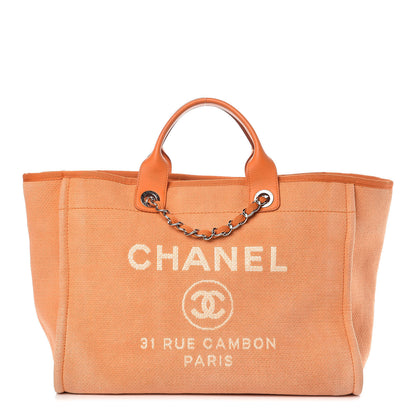 Chanel Canvas Large Deauville Tote Orange 1 of 13