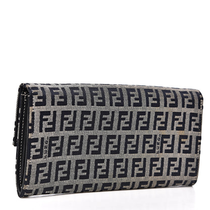 Fendi Zucchino Forever Continental Wallet Navy 2 of 11