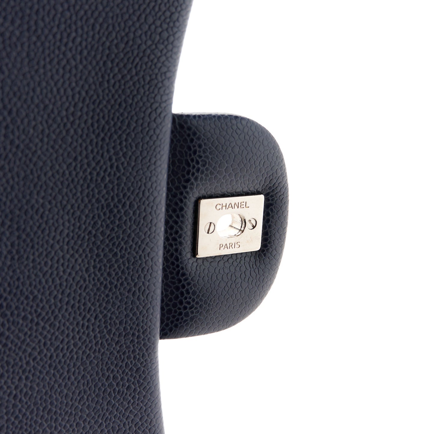 Caviar Quilted Maxi Double Flap Navy Blue