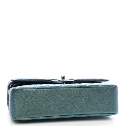 Chanel Iridescent Caviar Quilted Medium Double Flap Green 2 of 9