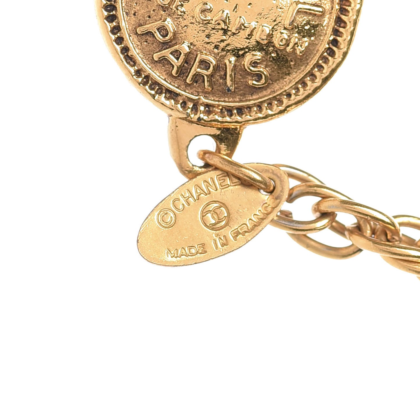 31 Rue Cambon Paris Medallion Chain Necklace Gold