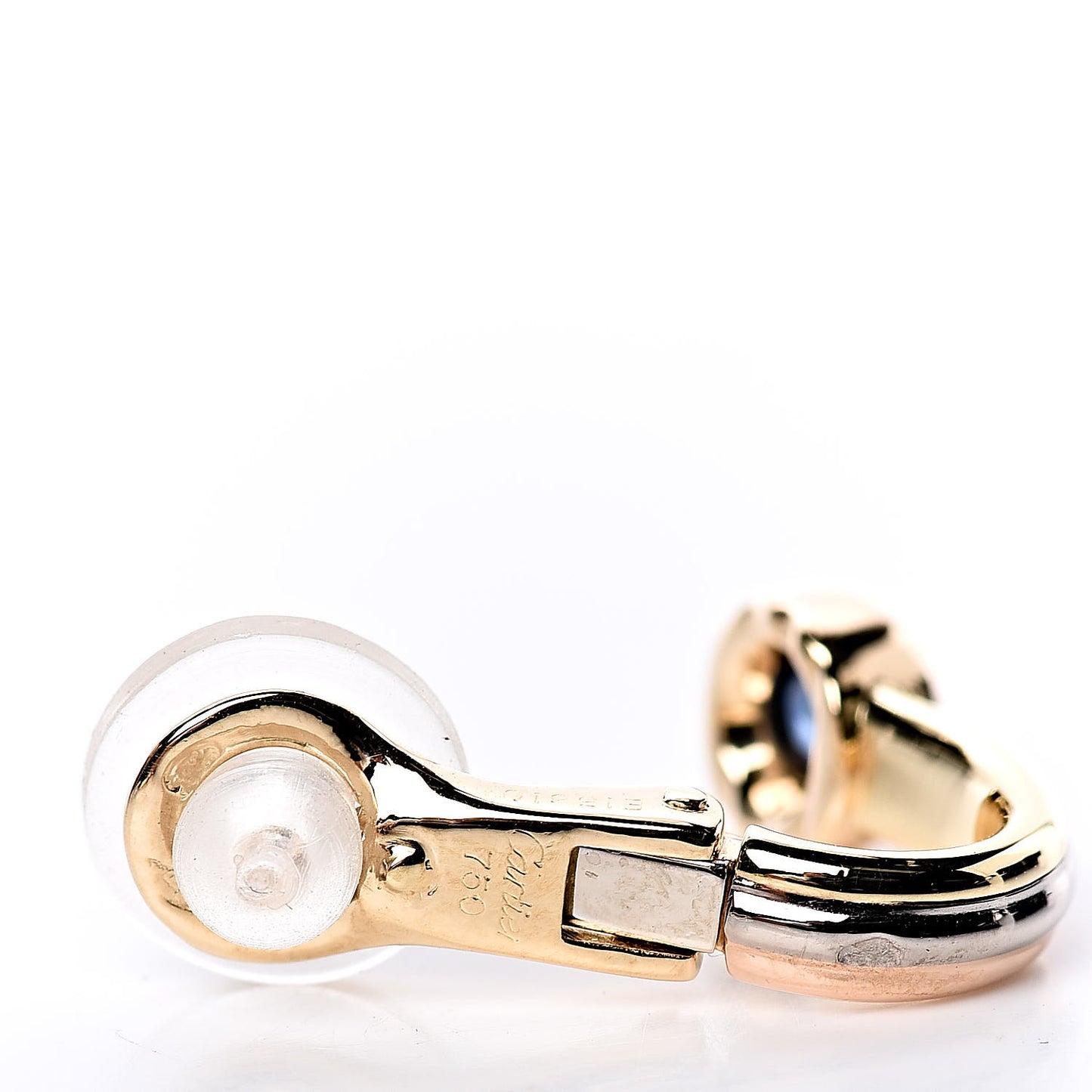 18K Yellow White Pink Gold Blue Sapphire C De Clip-On Earrings