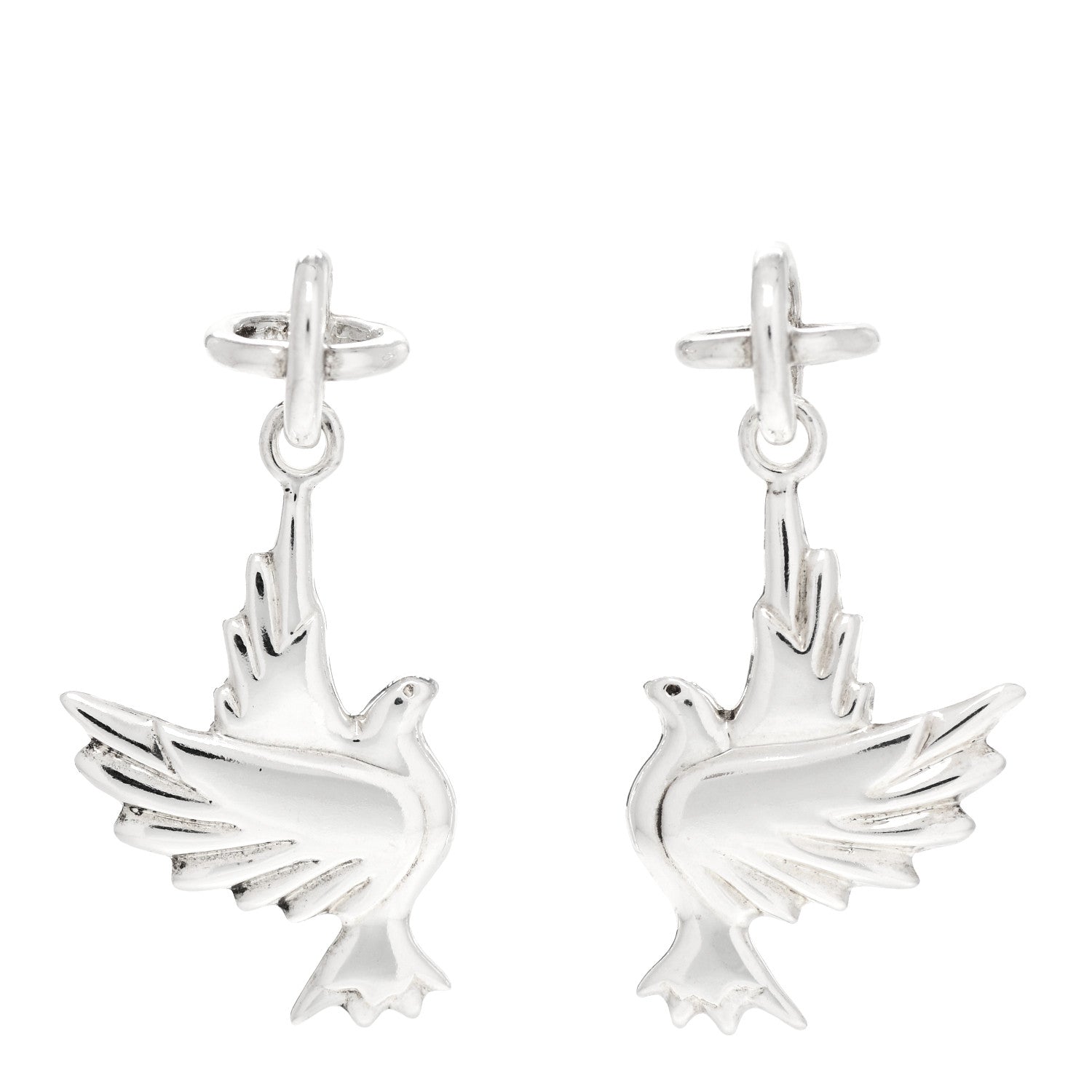 Tiffany Sterling Silver Dove Earrings 1 of 4