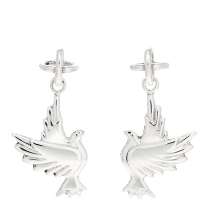 Tiffany Sterling Silver Dove Earrings 1 of 4