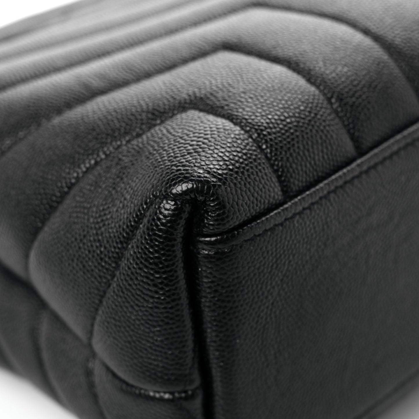Grain de Poudre Calfskin Y Quilted Monogram Small Loulou Chain Satchel Black