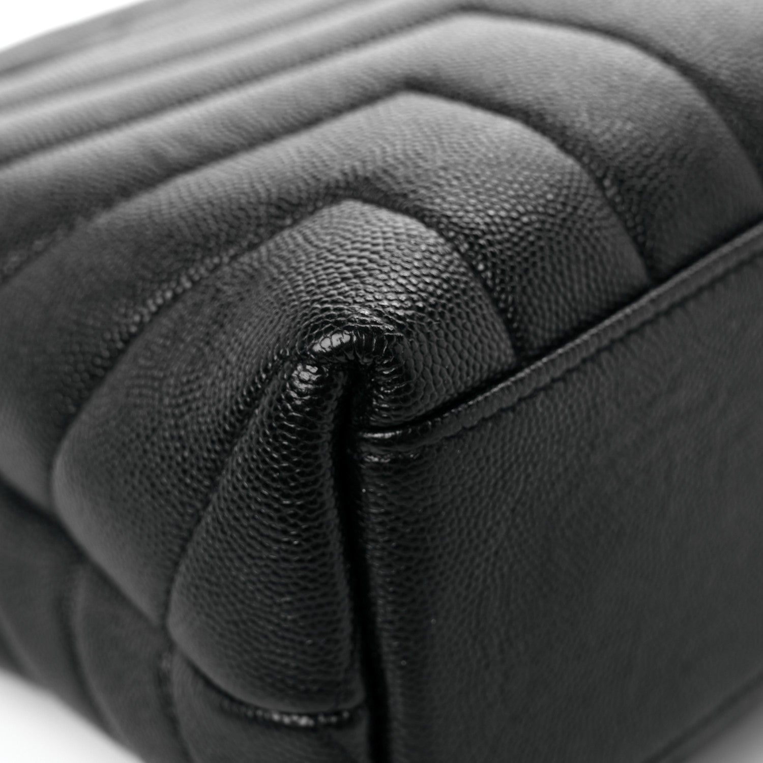 Saint Laurent Grain de Poudre Calfskin Y Quilted Monogram Small Loulou Chain Satchel Black 11 of 14