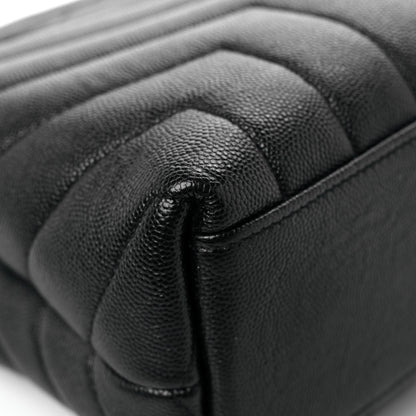 Saint Laurent Grain de Poudre Calfskin Y Quilted Monogram Small Loulou Chain Satchel Black 11 of 14