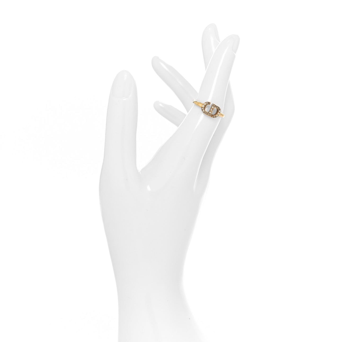 Metal Crystal CD Ring M Gold