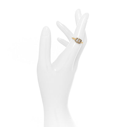 Christian Dior Metal Crystal CD Ring M Gold 2 of 5